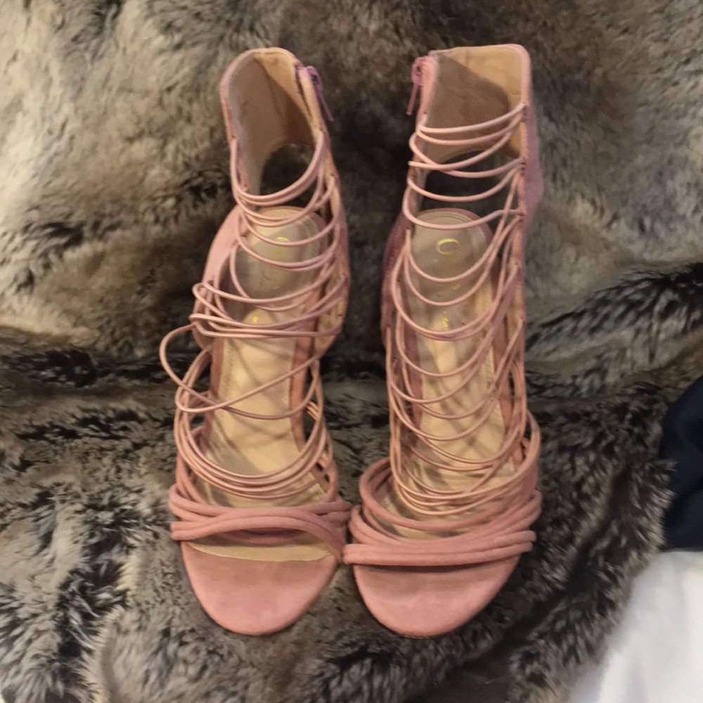 Pink straps heels